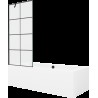 Mexen Cube cadă dreptunghiulară de 170 x 80 cm cu panouri si paravan cu 1 aripă 80 cm, Model negru - 550517080X9508007077