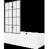 Mexen Cube cadă dreptunghiulară de 170 x 80 cm cu panouri si paravan cu 2 aripi 100 cm, Model negru - 550517080X9210027077