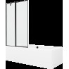 Mexen Cube cadă dreptunghiulară de 180 x 80 cm cu panouri si paravan cu 1 aripă 100 cm, Model negru - 550518080X9410117070