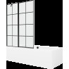 Mexen Cube cadă dreptunghiulară de 180 x 80 cm cu panouri si paravan cu 1 aripă 120 cm, Model negru - 550518080X9412117077