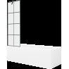 Mexen Cubik cadă dreptunghiulară de 150 x 70 cm cu panouri si paravan cu 1 aripă 60 cm, Model negru - 550315070X9506007077