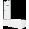 Mexen Cubik cadă dreptunghiulară de 160 x 70 cm cu panouri si paravan cu 1 aripă 80 cm, Model negru - 550316070X9508007077