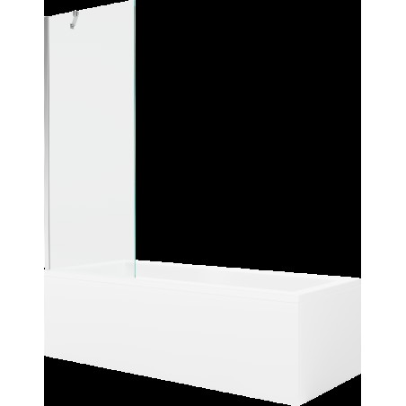 Mexen Cubik cadă dreptunghiulară de 170 x 70 cm cu panouri si paravan cu 1 aripă 70 cm, transparent, crom - 550317070X9507000001