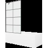 Mexen Cubik cadă dreptunghiulară de 170 x 70 cm cu panouri si paravan cu 1 aripă 100 cm, Model negru - 550317070X9510007077