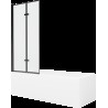 Mexen Cubik cadă dreptunghiulară de 160 x 70 cm cu panouri si paravan cu 2 aripi 80 cm, Model negru - 550316070X9208027070