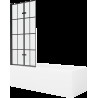 Mexen Cubik cadă dreptunghiulară de 160 x 70 cm cu panouri si paravan cu 2 aripi 80 cm, Model negru - 550316070X9208027077