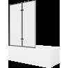 Mexen Cubik cadă dreptunghiulară de 160 x 70 cm cu panouri si paravan cu 2 aripi 120 cm, Model negru - 550316070X9212027070