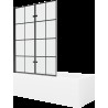 Mexen Cubik cadă dreptunghiulară de 160 x 70 cm cu panouri si paravan cu 2 aripi 120 cm, Model negru - 550316070X9212027077