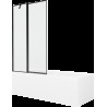 Mexen Cubik cadă dreptunghiulară de 170 x 70 cm cu panouri si paravan cu 1 aripă 100 cm, Model negru - 550317070X9410117070