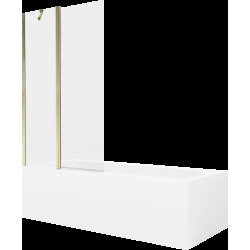 Mexen Vega cadă dreptunghiulară de 170 x 70 cm cu panouri si paravan cu 1 aripă 100 cm, transparent, auriu - 550117070X941011500