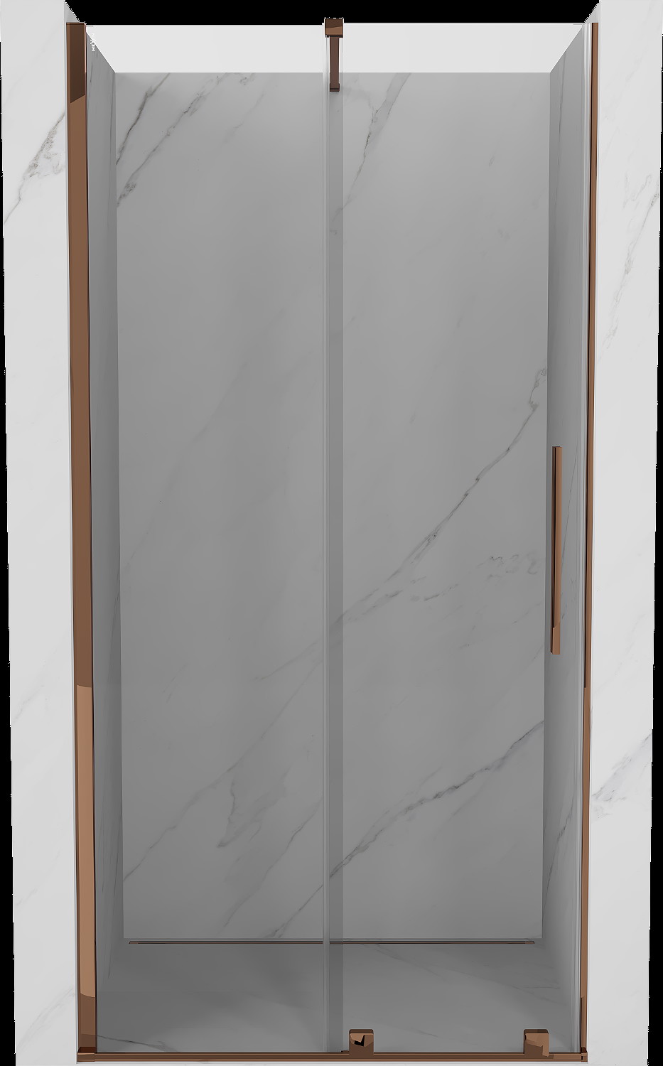 Mexen Velar ușă de duș culisantă 90 cm, transparent, Roz-auriu - 871-090-000-01-60