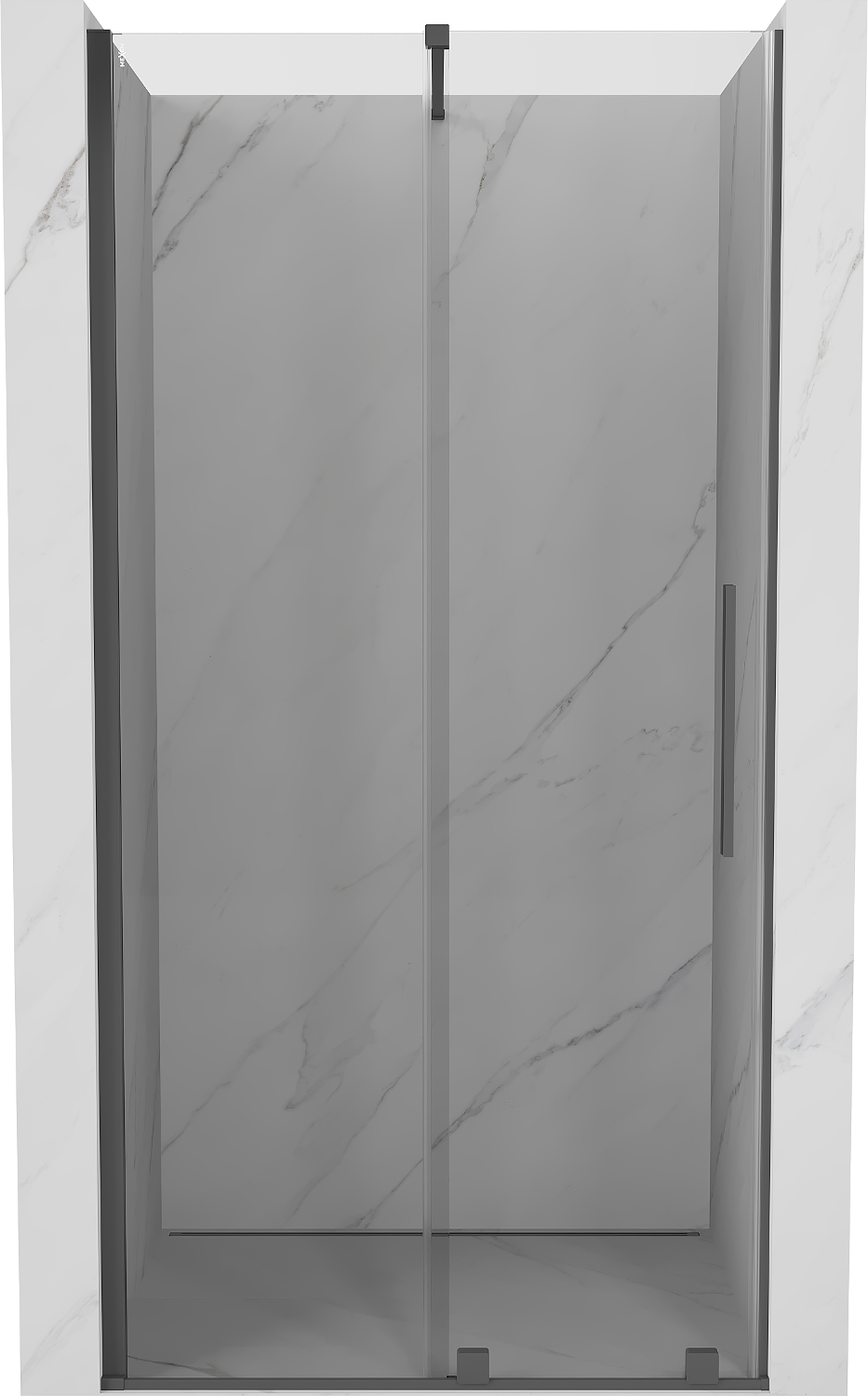 Mexen Velar ușă de duș culisantă 110 cm, transparent, gun gray cu aspect periat - 871-110-000-01-66