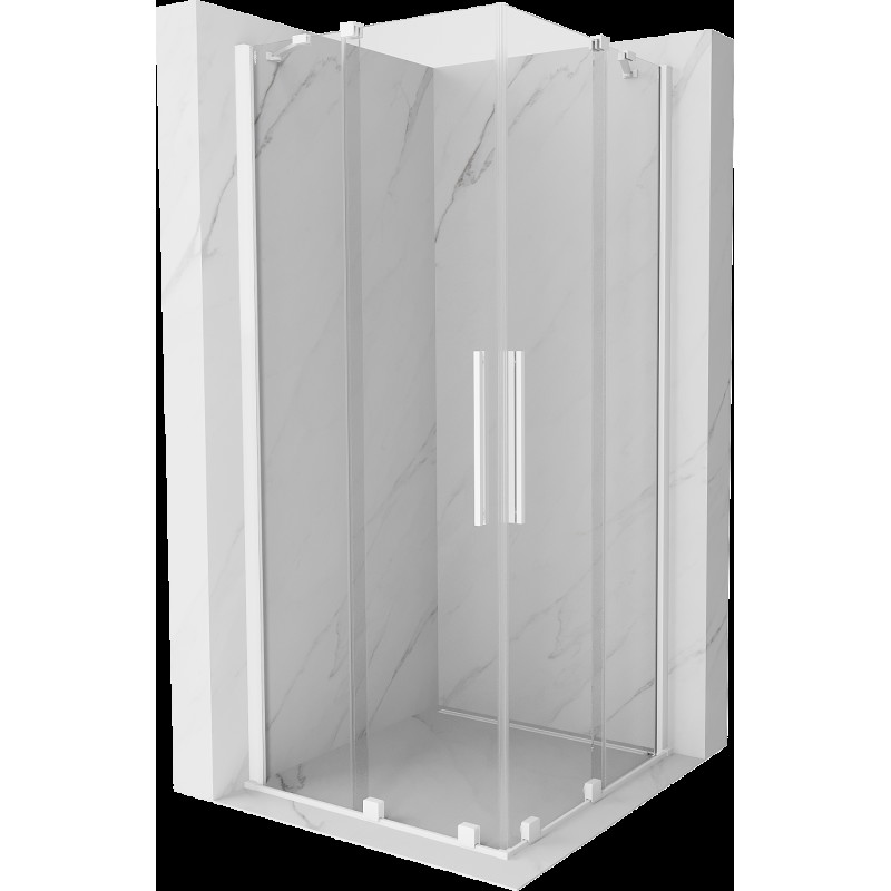 Mexen Velar Duo cabină de duș extensibilă 80 x 80 cm, transparent, albă - 871-080-080-02-20