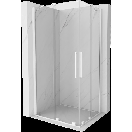 Mexen Velar Duo cabină de duș extensibilă 90 x 80 cm, transparent, albă - 871-090-080-02-20