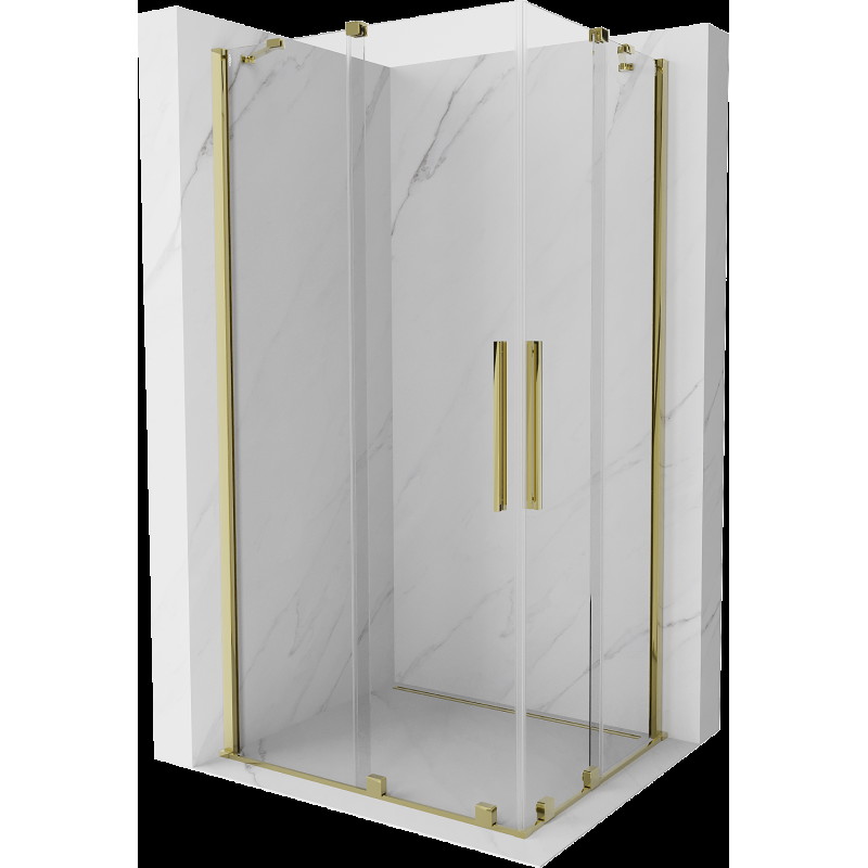 Mexen Velar Duo cabină de duș extensibilă 90 x 80 cm, transparent, aurie - 871-090-080-02-50