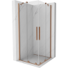 Mexen Velar Duo cabină de duș extensibilă 100 x 100 cm, transparent, Cupru cu aspect periat - 871-100-100-02-65