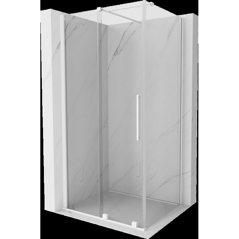 Mexen Velar cabină de duș extensibilă 90 x 70 cm, transparent, albă - 871-090-070-01-20