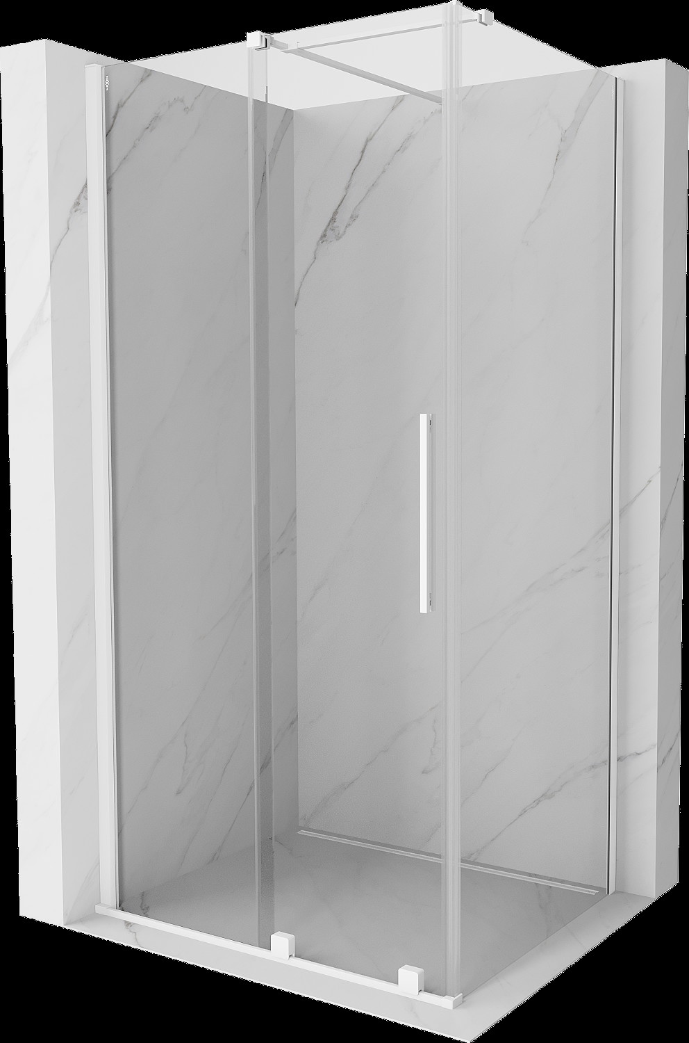 Mexen Velar cabină de duș extensibilă 90 x 85 cm, transparent, albă - 871-090-085-01-20