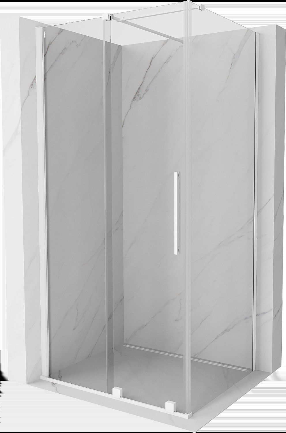 Mexen Velar cabină de duș extensibilă 140 x 100 cm, transparent, albă - 871-140-100-01-20