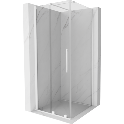 Mexen Velar cabină de duș extensibilă 90 x 90 cm, transparent, albă - 871-090-090-01-20