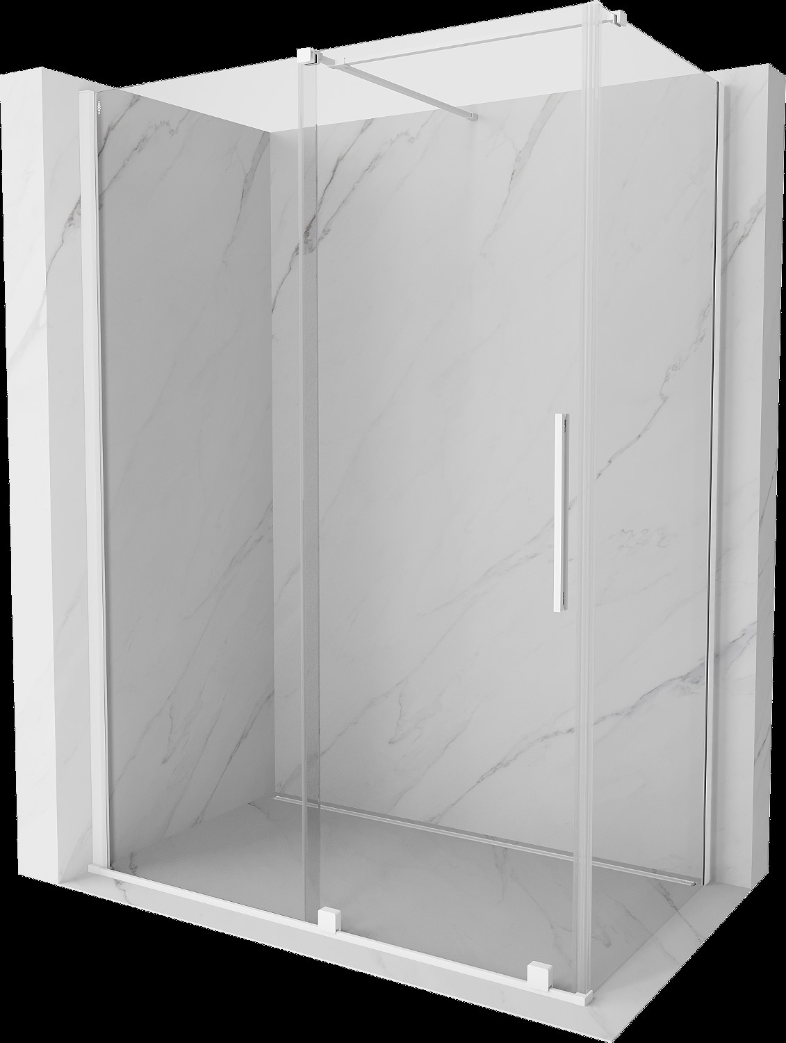 Mexen Velar cabină de duș extensibilă 130 x 75 cm, transparent, albă - 871-130-075-01-20