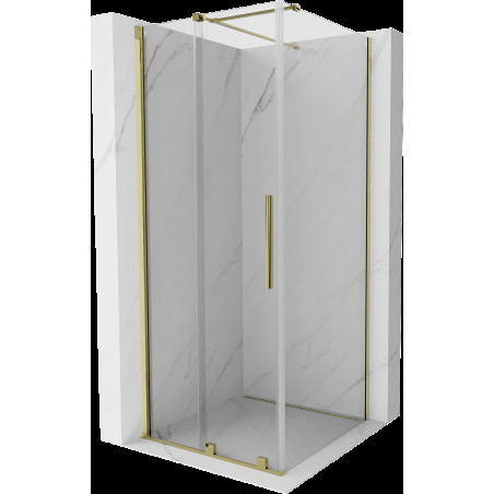 Mexen Velar cabină de duș extensibilă 110 x 110 cm, transparent, aurie - 871-110-110-01-50