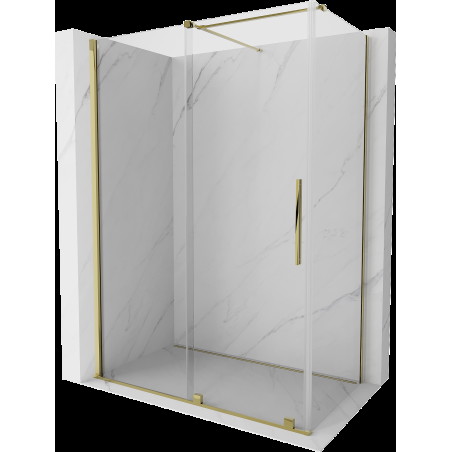 Mexen Velar cabină de duș extensibilă 140 x 80 cm, transparent, aurie - 871-140-080-01-50