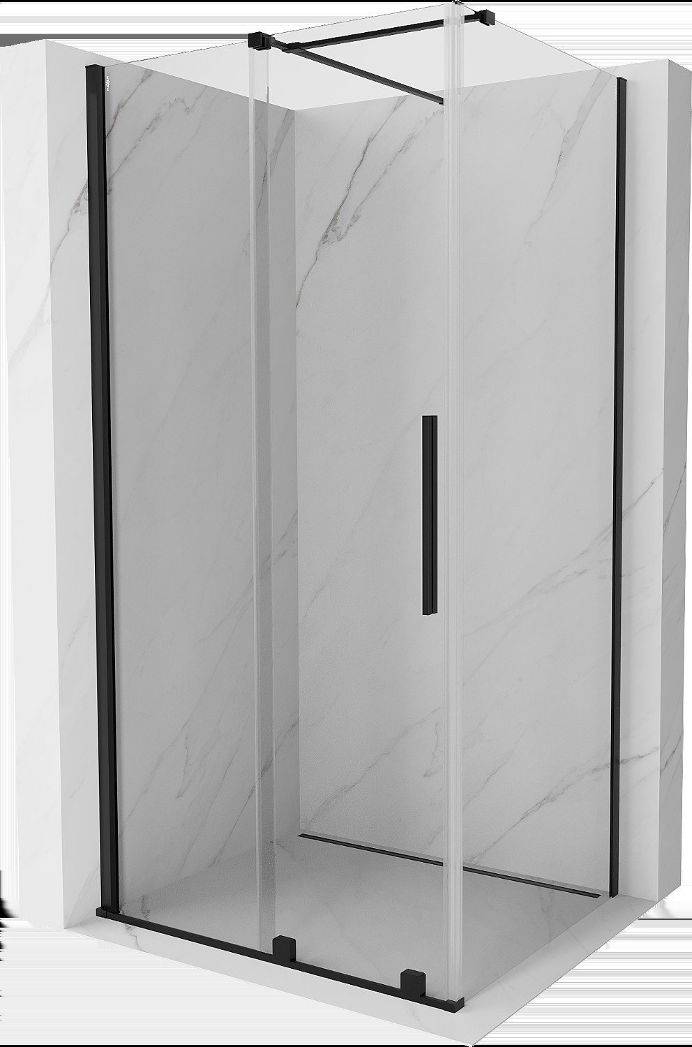 Mexen Velar cabină de duș extensibilă 120 x 85 cm, transparent, neagră - 871-120-085-01-70