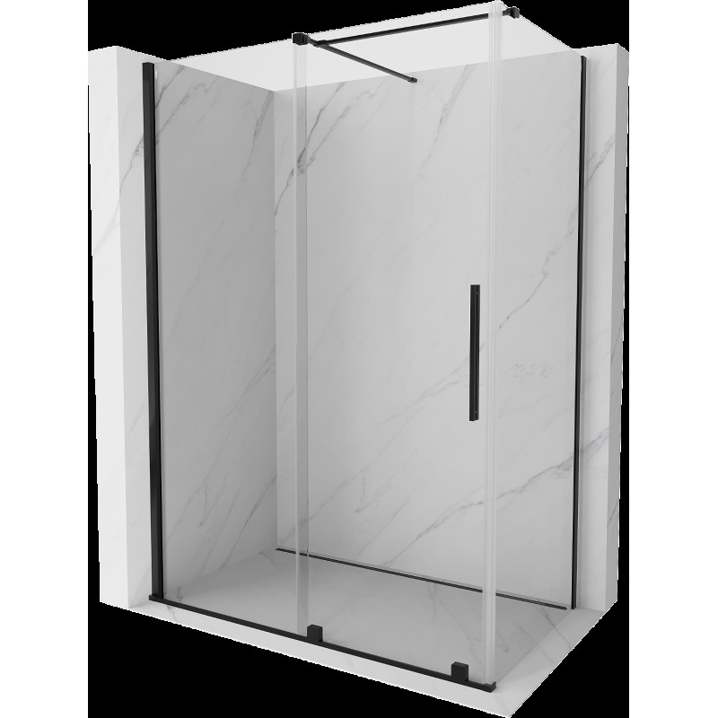 Mexen Velar cabină de duș extensibilă 160 x 85 cm, transparent, neagră - 871-160-085-01-70