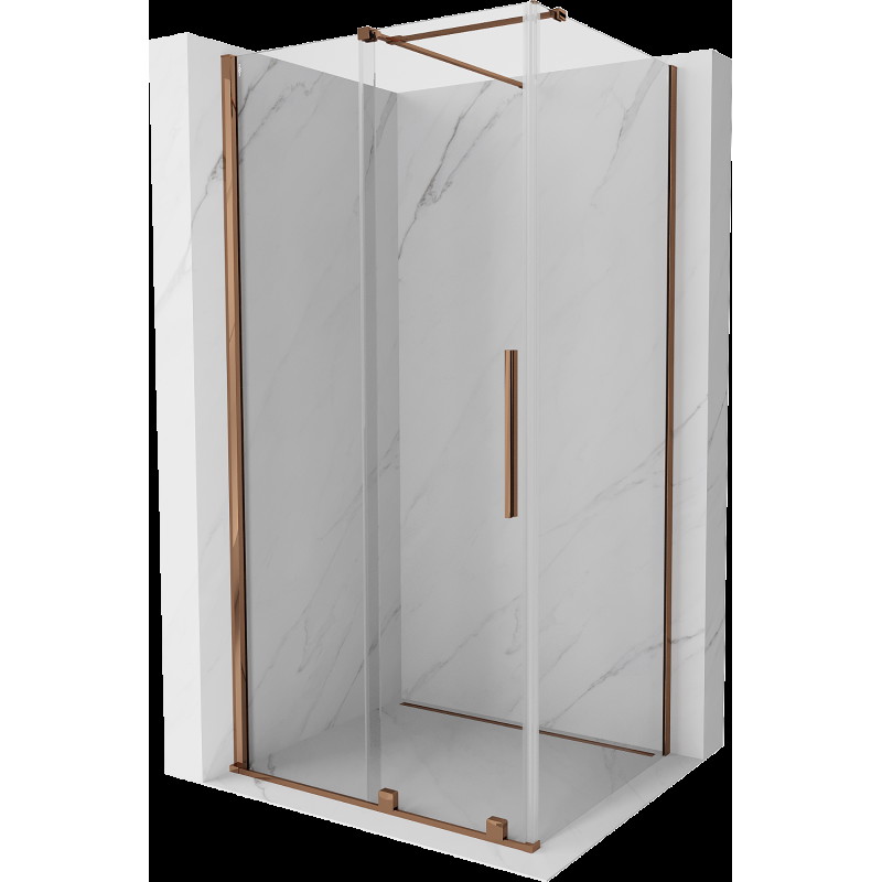 Mexen Velar cabină de duș extensibilă 90 x 120 cm, transparent, Roz-auriu - 871-090-120-01-60