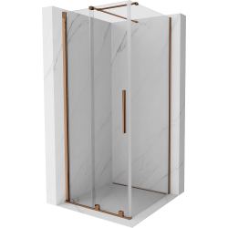 Mexen Velar cabină de duș extensibilă 110 x 110 cm, transparent, Roz-auriu - 871-110-110-01-60