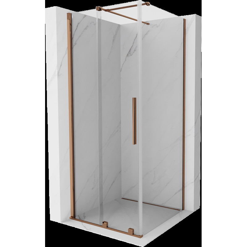 Mexen Velar cabină de duș extensibilă 110 x 110 cm, transparent, Roz-auriu - 871-110-110-01-60