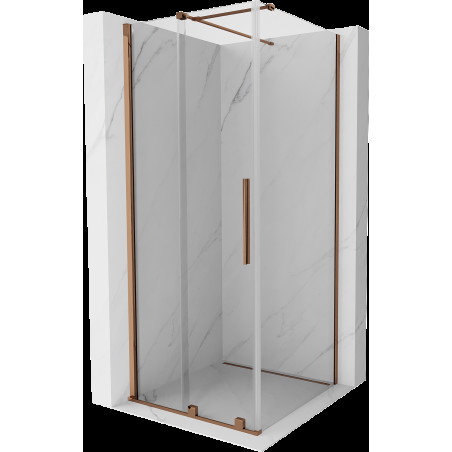 Mexen Velar cabină de duș extensibilă 120 x 120 cm, transparent, Roz-auriu - 871-120-120-01-60