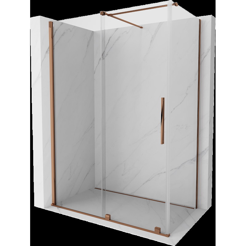 Mexen Velar cabină de duș extensibilă 150 x 75 cm, transparent, Roz-auriu - 871-150-075-01-60