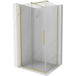 Mexen Velar cabină de duș extensibilă 90 x 120 cm, transparent, auriu cu aspect periat - 871-090-120-01-55