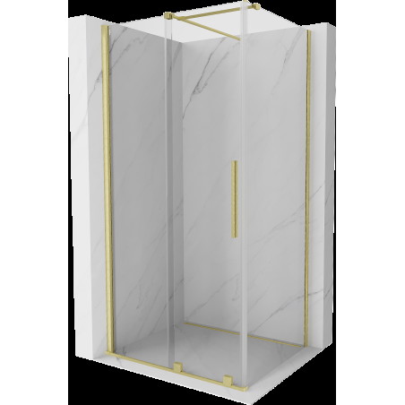 Mexen Velar cabină de duș extensibilă 90 x 120 cm, transparent, auriu cu aspect periat - 871-090-120-01-55