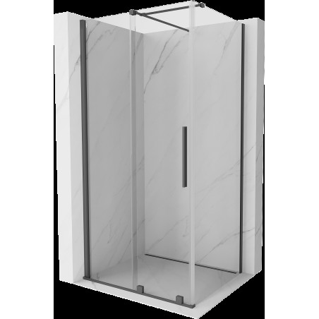 Mexen Velar cabină de duș extensibilă 90 x 70 cm, transparent, gun gray cu aspect periat - 871-090-070-01-66