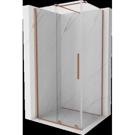 Mexen Velar cabină de duș extensibilă 100 x 70 cm, transparent, Cupru cu aspect periat - 871-100-070-01-65