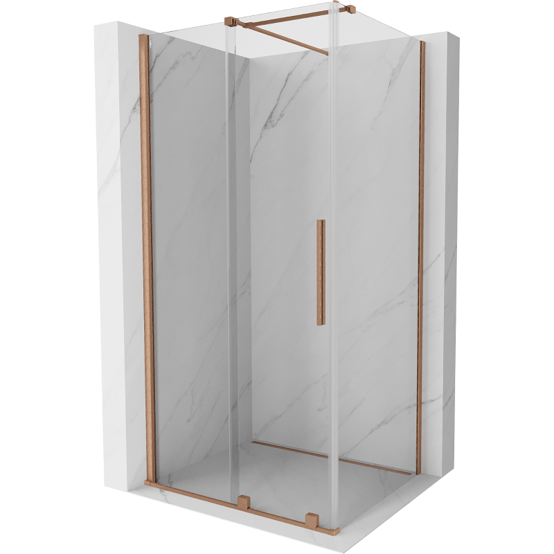 Mexen Velar cabină de duș extensibilă 150 x 100 cm, transparent, Cupru cu aspect periat - 871-150-100-01-65