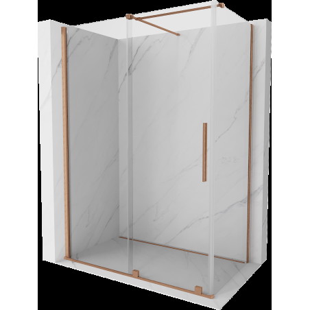 Mexen Velar cabină de duș extensibilă 130 x 70 cm, transparent, Cupru cu aspect periat - 871-130-070-01-65