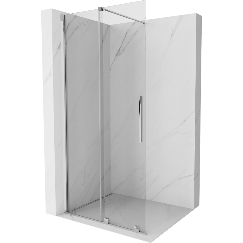 Mexen Velar perete duș extensibil Walk-in 120 x 200 cm, transparent 8 mm, crom - 871-120-000-03-01