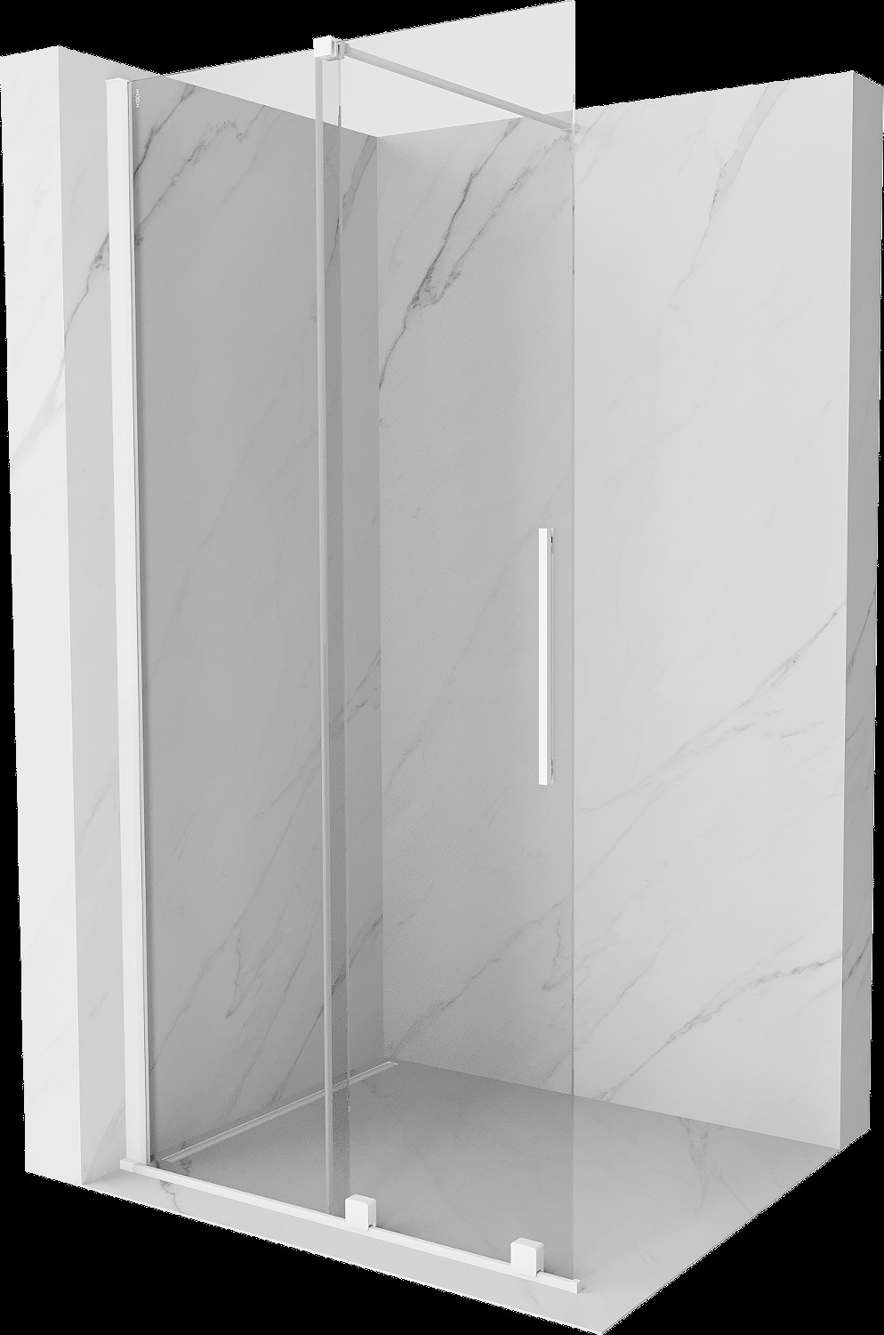 Mexen Velar perete duș extensibil Walk-in 90 x 200 cm, transparent 8 mm, alb - 871-090-000-03-20