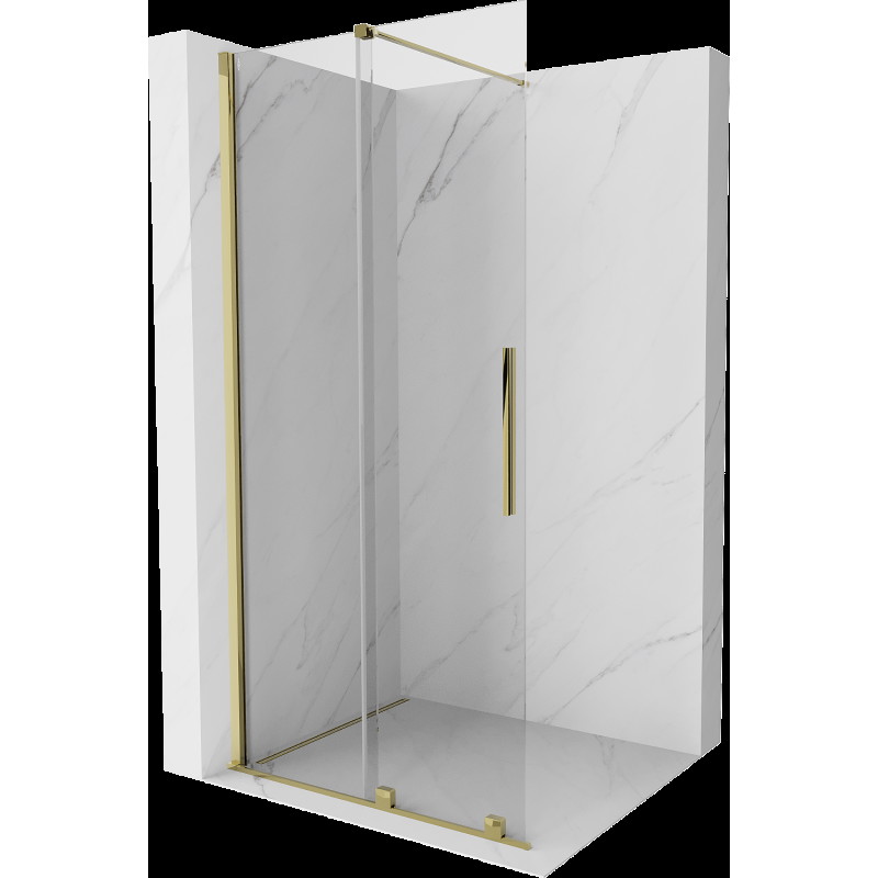 Mexen Velar perete de duș extensibil Walk-in 70 x 200 cm, transparent 8 mm, aurie - 871-070-000-03-50