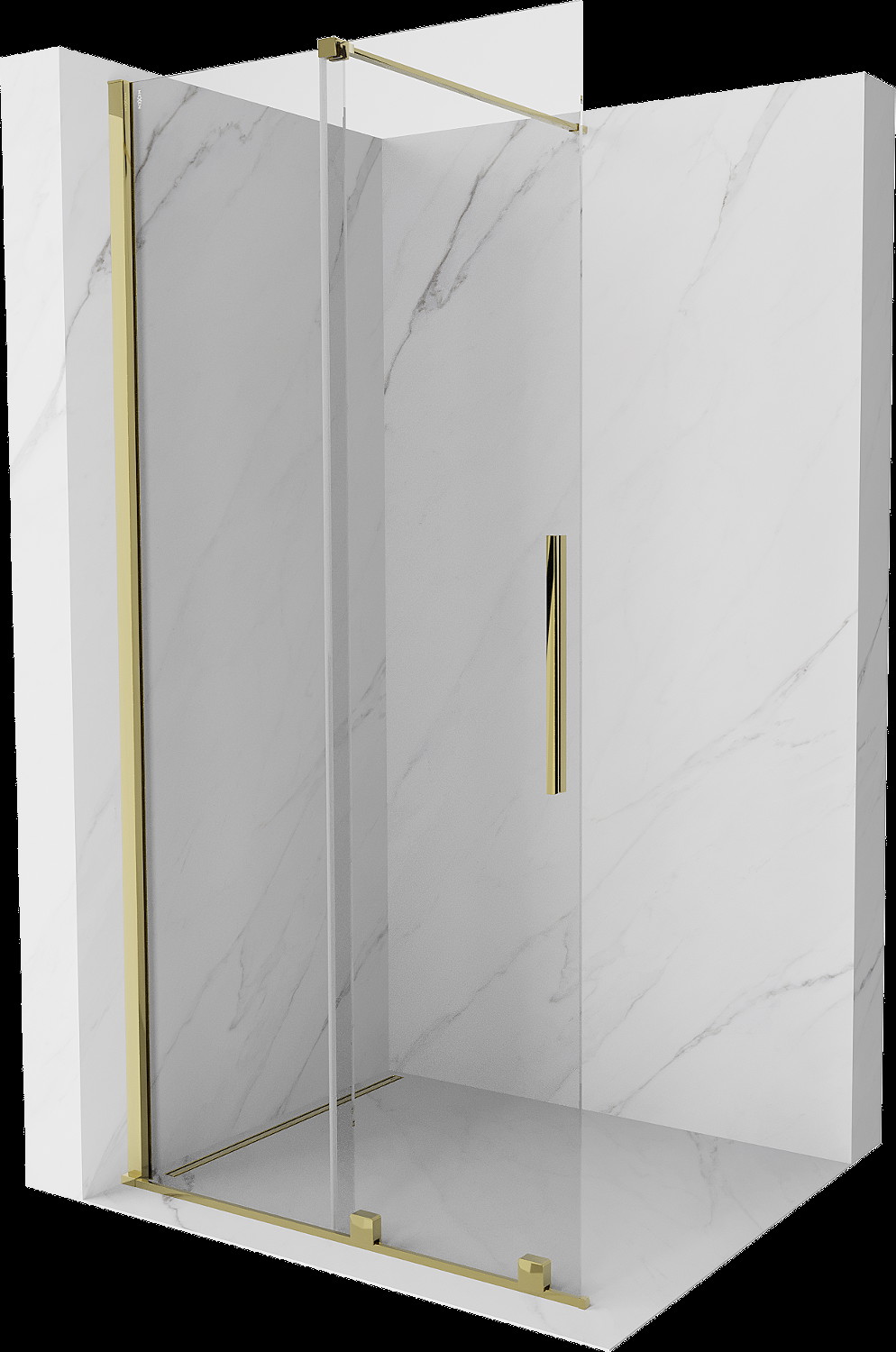 Mexen Velar perete de duș extensibil Walk-in 70 x 200 cm, transparent 8 mm, aurie - 871-070-000-03-50