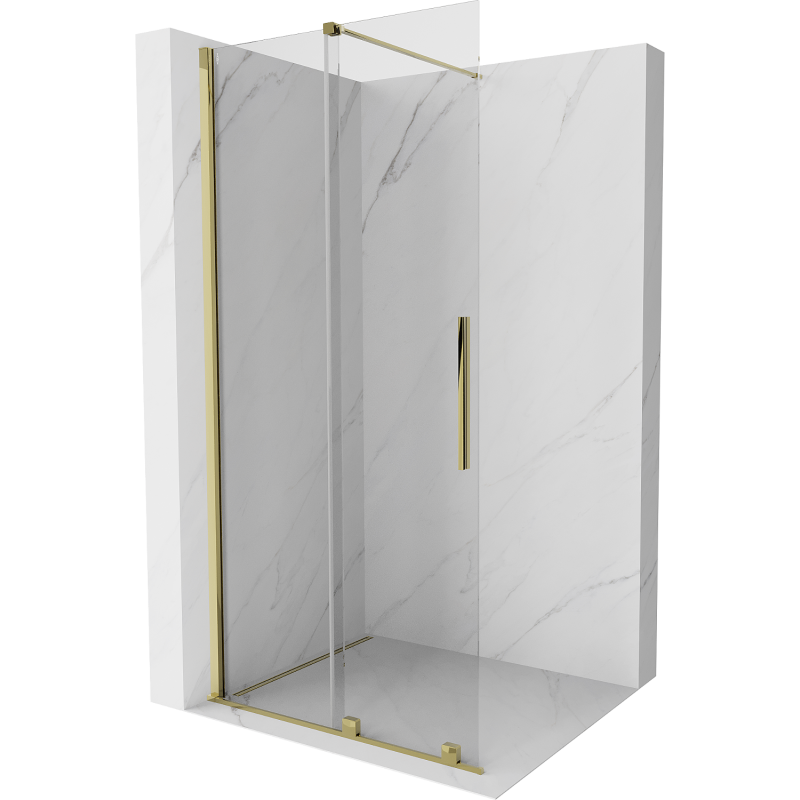 Mexen Velar perete de duș extensibil Walk-in 85 x 200 cm, transparent 8 mm, aurie - 871-085-000-03-50