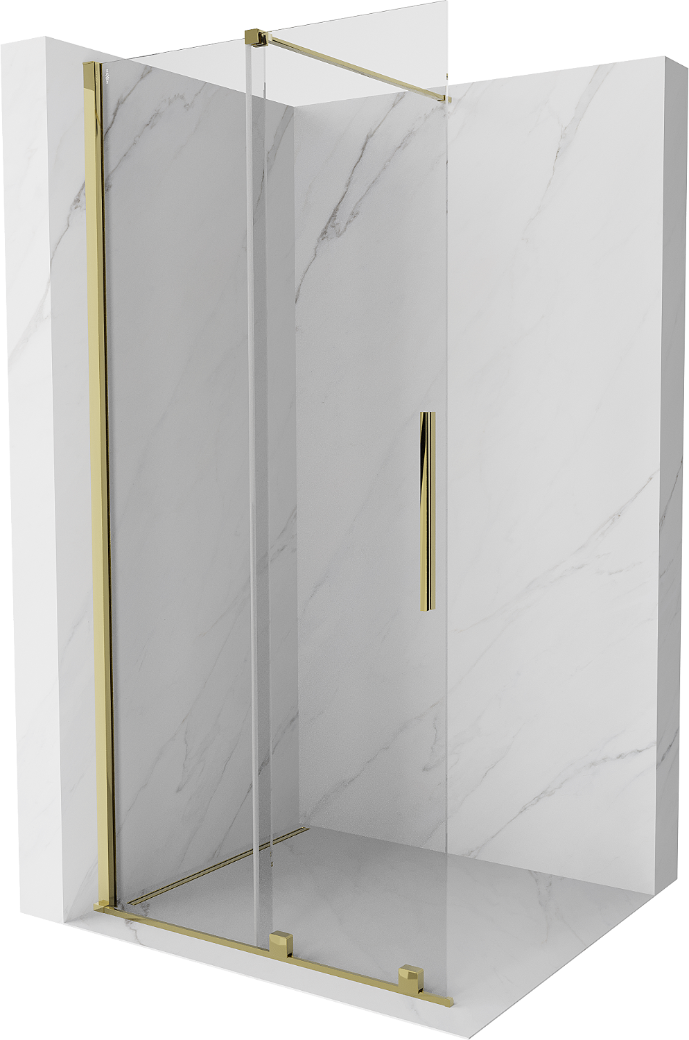 Mexen Velar perete de duș extensibil Walk-in 85 x 200 cm, transparent 8 mm, aurie - 871-085-000-03-50