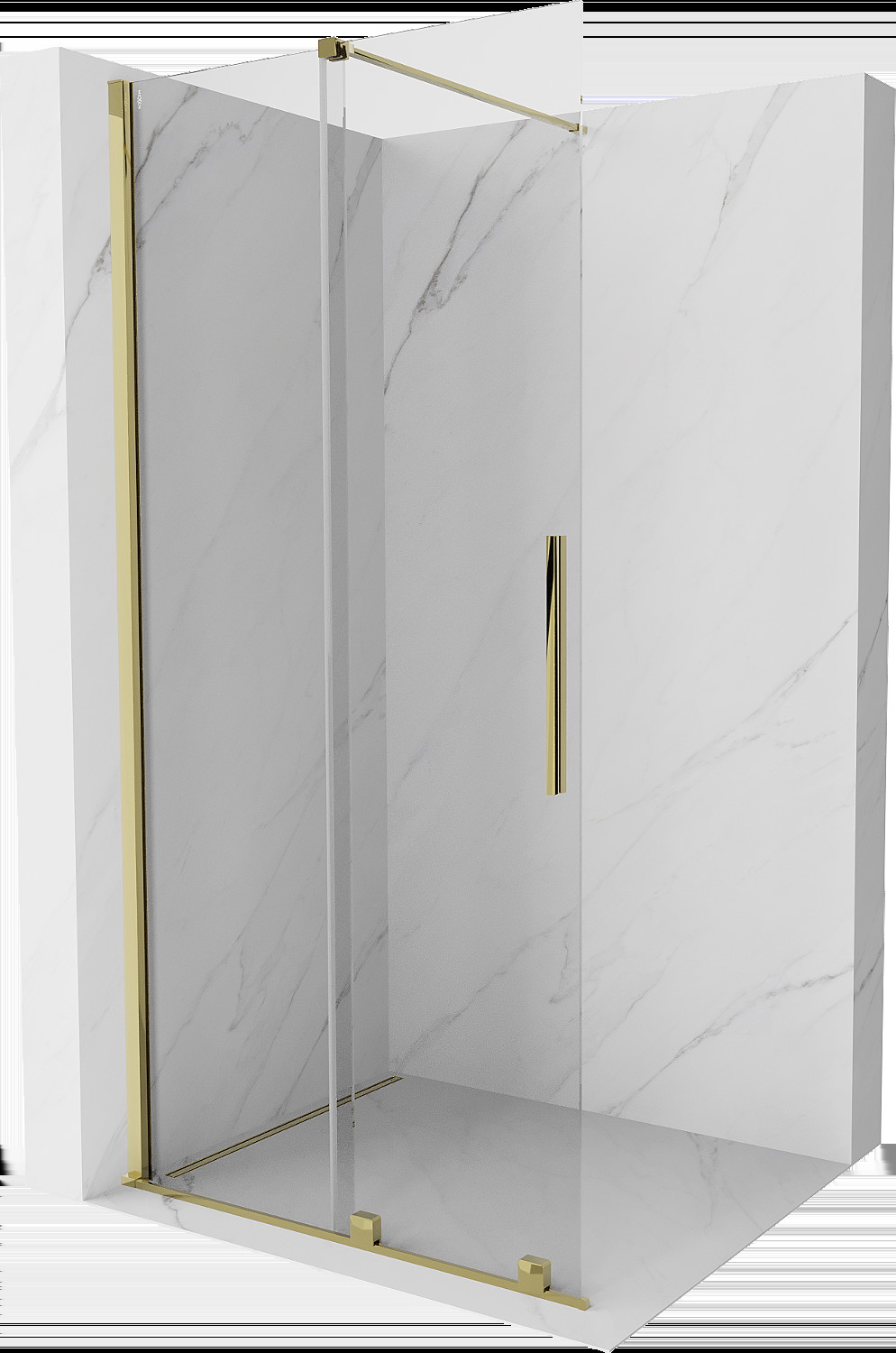 Mexen Velar perete de duș extensibil Walk-in 110 x 200 cm, transparent 8 mm, aurie - 871-110-000-03-50