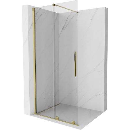 Mexen Velar perete duș extins Walk-in 120 x 200 cm, transparent 8 mm, aurie - 871-120-000-03-50