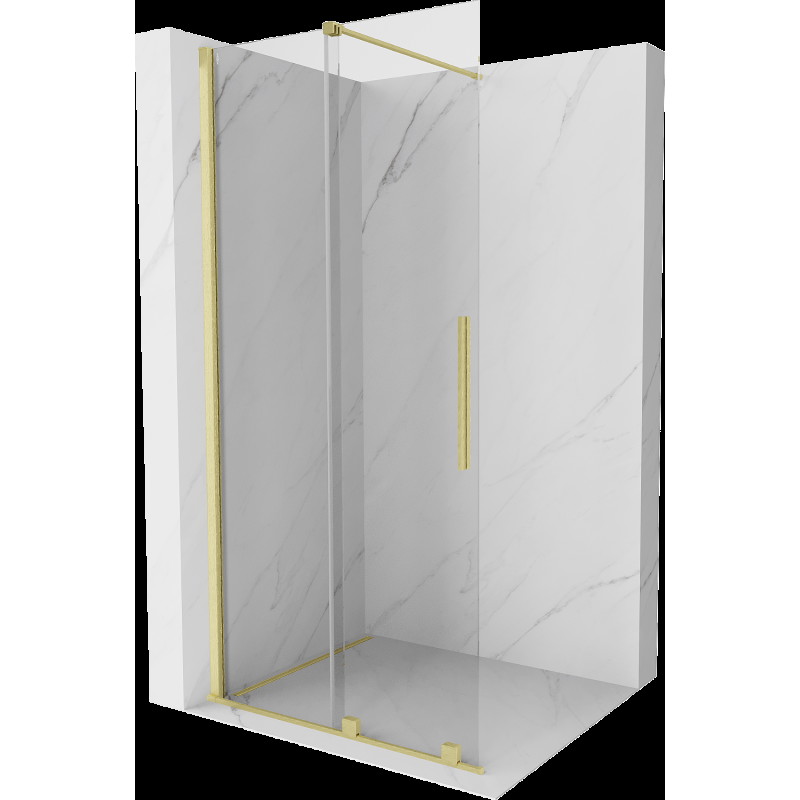 Mexen Velar perete duș glisant Walk-in 75 x 200 cm, transparent 8 mm, aur bronzat - 871-075-000-03-55