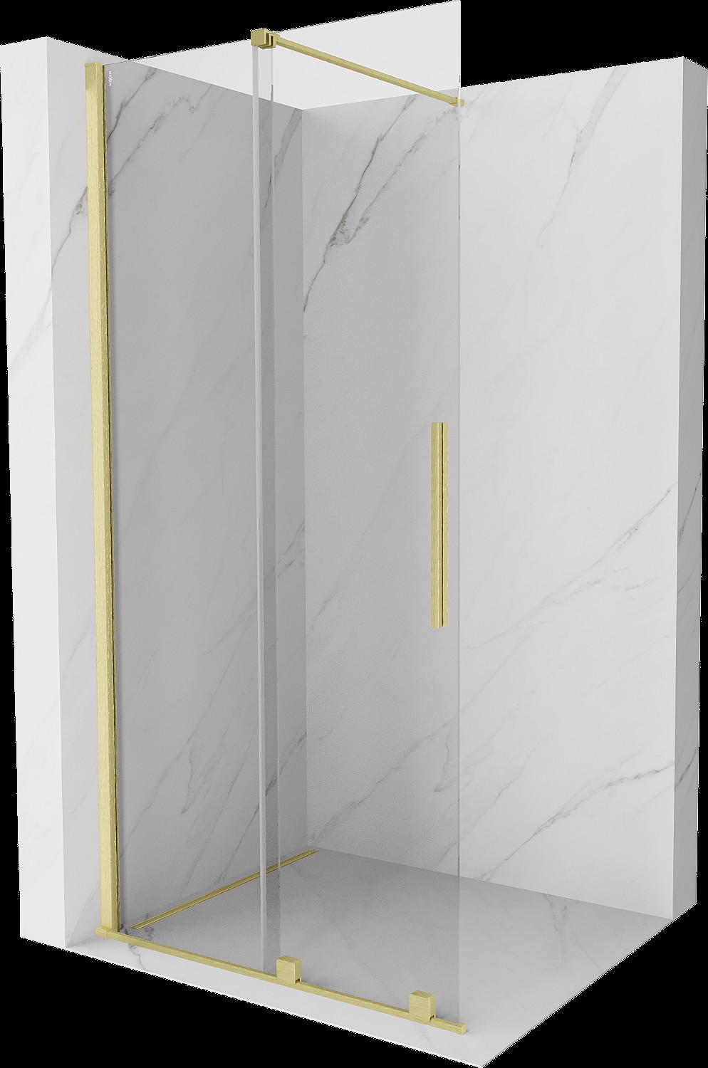 Mexen Velar perete duș glisant Walk-in 75 x 200 cm, transparent 8 mm, aur bronzat - 871-075-000-03-55